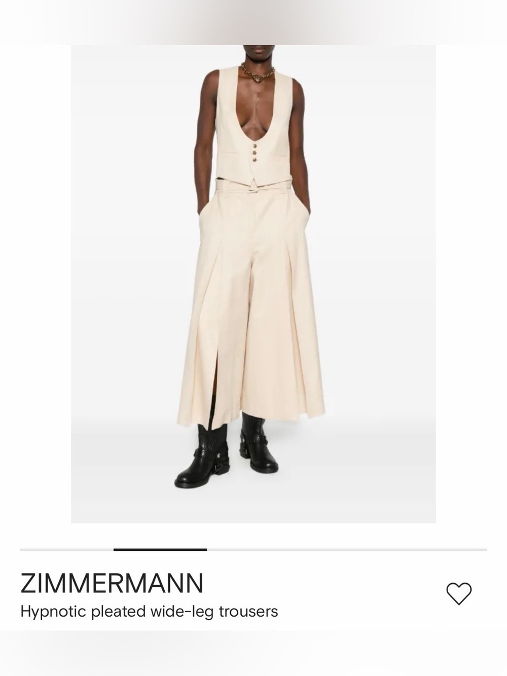 Zimmermann Hypnotic Pleated Wide Leg Culotte Pants Cream Size 0
